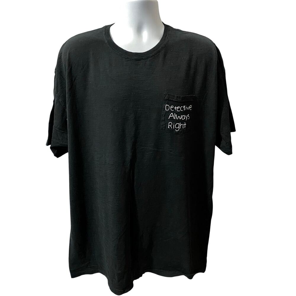 DETECTIVE ALWAYS RIGHT SHIRT — Funny Graphic Novelty Tee Black Men's 2XL